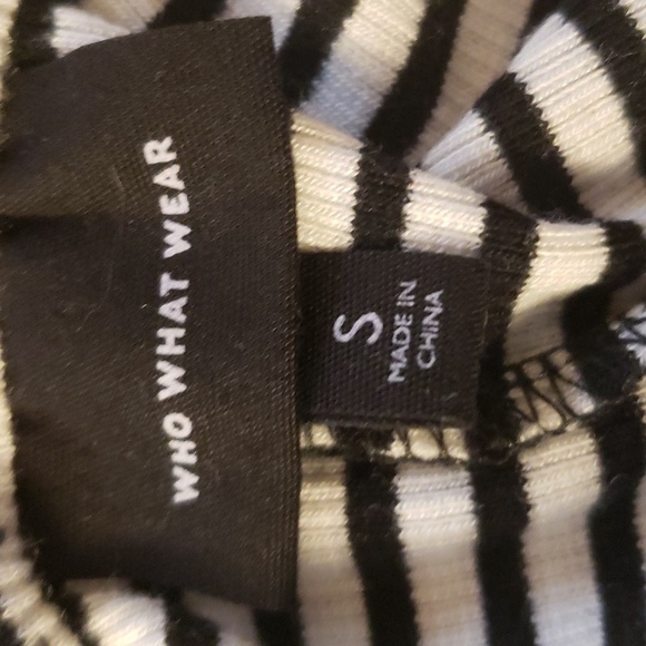 WHO WHAT WEAR small black and white bodysuit long sleeve - Picture 6 of 6